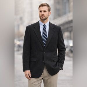 Mens Camel Hair Blend Blazer Sport
Coat Made In Italy Wool Feel Classic 2
Button